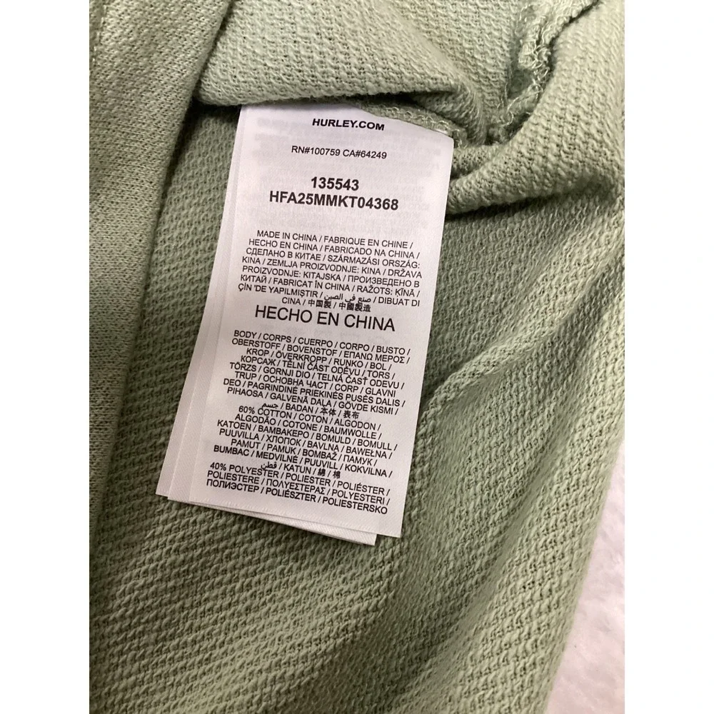 Hurley Naturals OG‎ Hooded Poncho Mens XL Heavy Meadow Green Hoodie